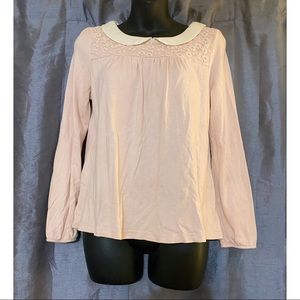 Lolita style Peter Pan collar pink top / blouse